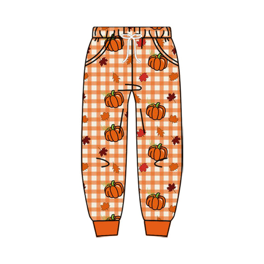 Pumpkin plaid boy milk silk  pants preorder