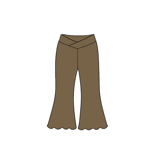 Light brown girls bell bottom yoga pants preorder