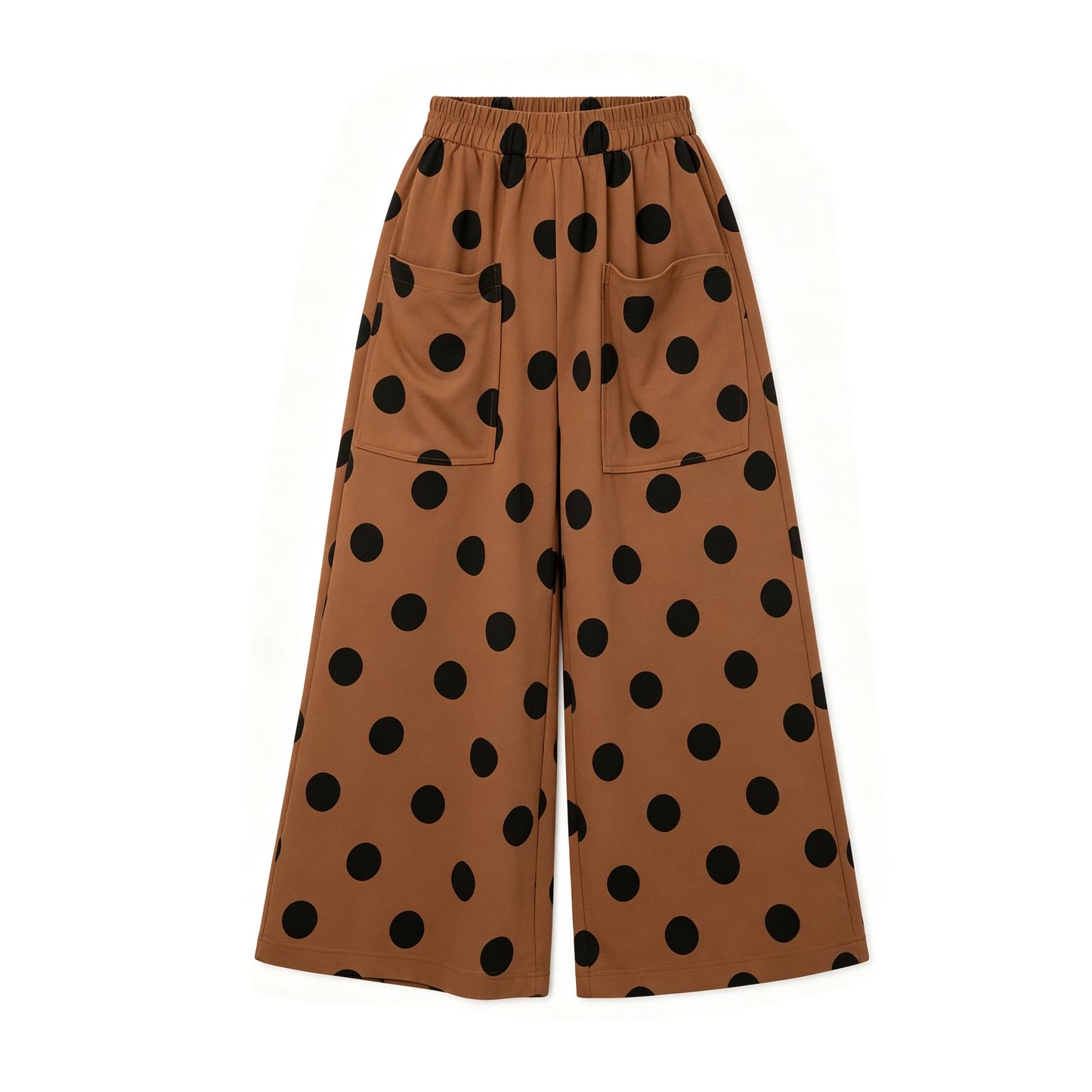 Adult women black dots design brown pants preorder