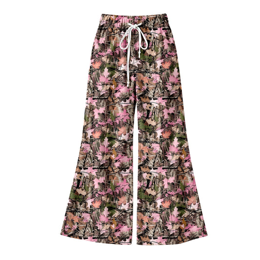 Adult women pink camo print wide leg yoga pants preorder