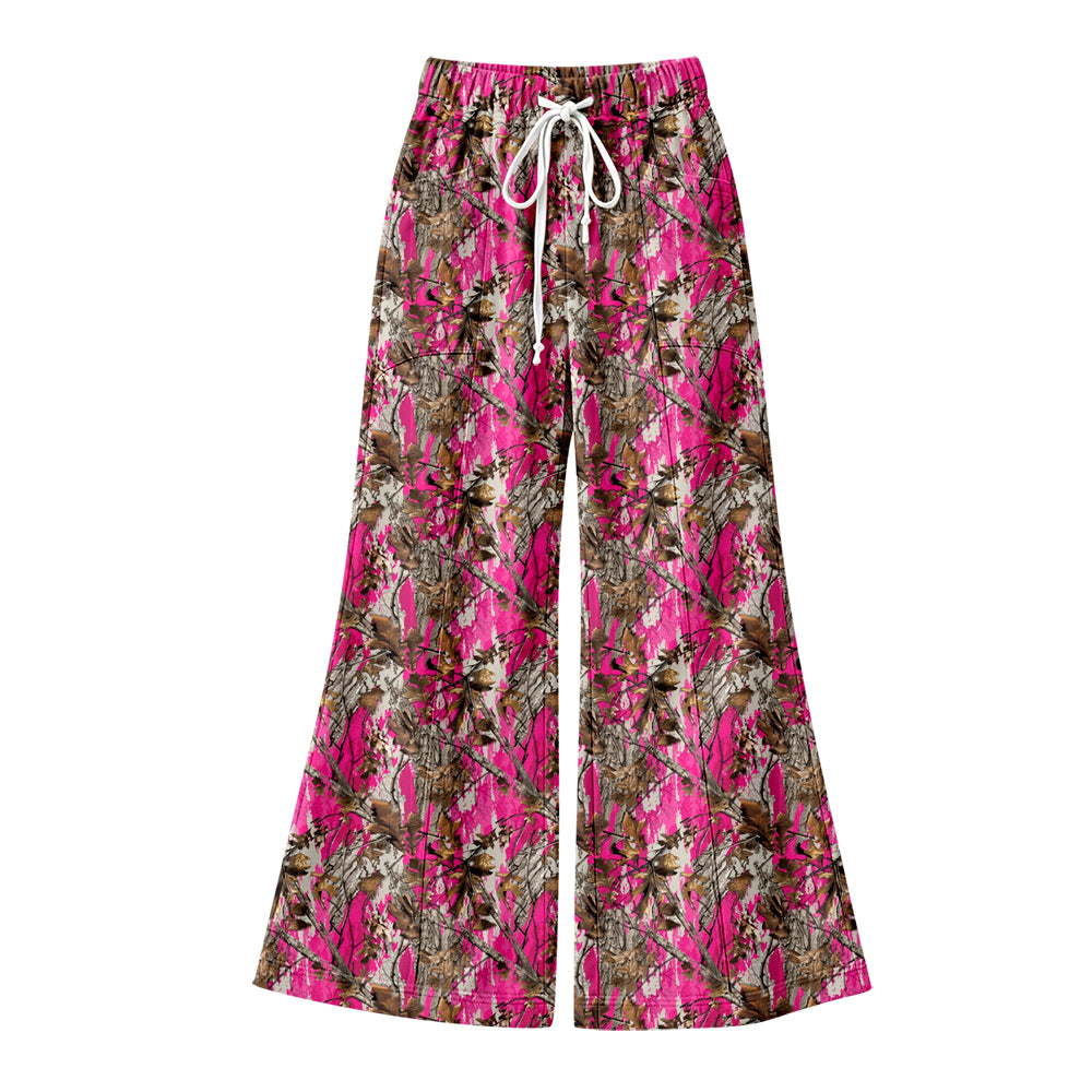 Adult women hot pink camo print wide leg yoga pants preorder