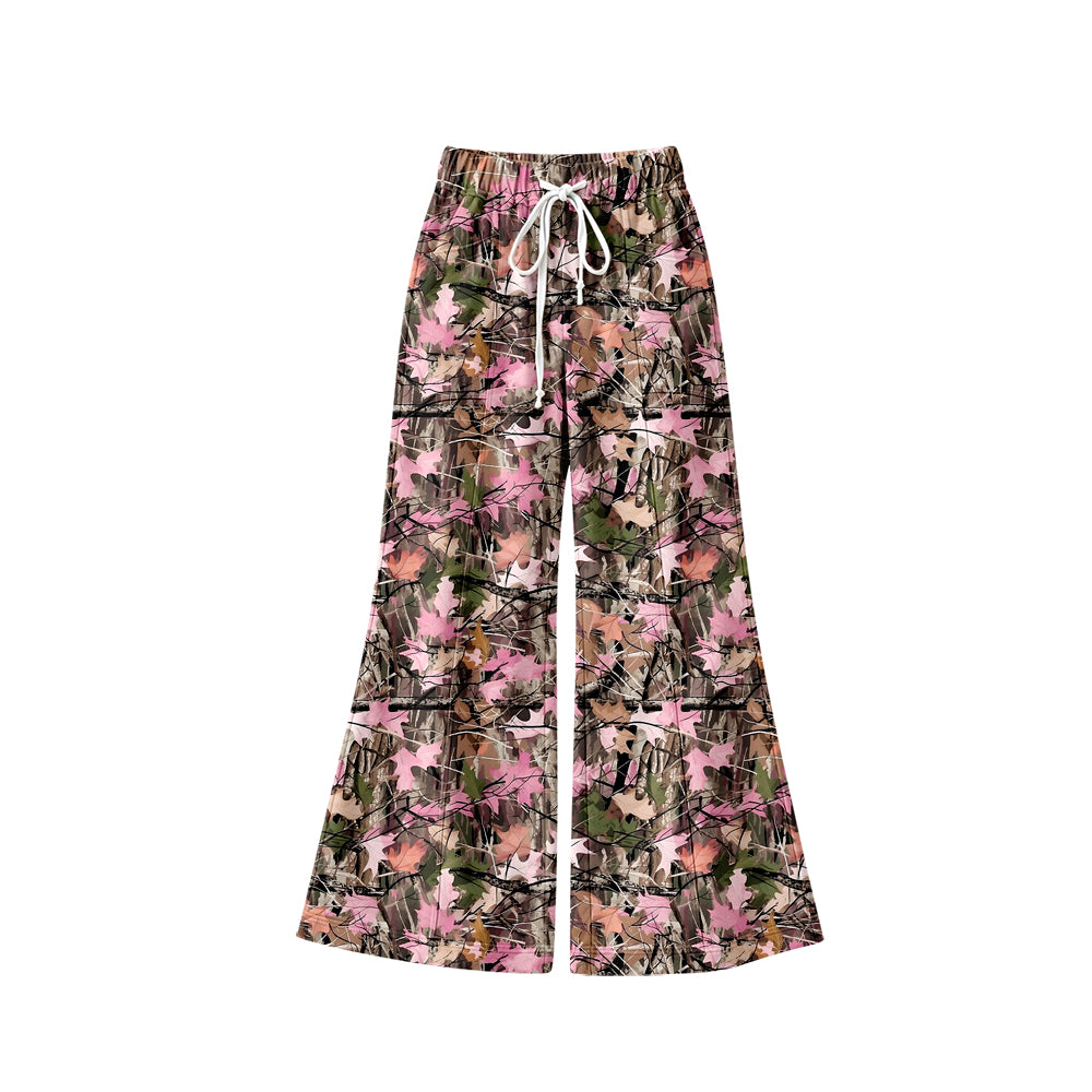 Pink camo girls wide leg yoga pants preorder