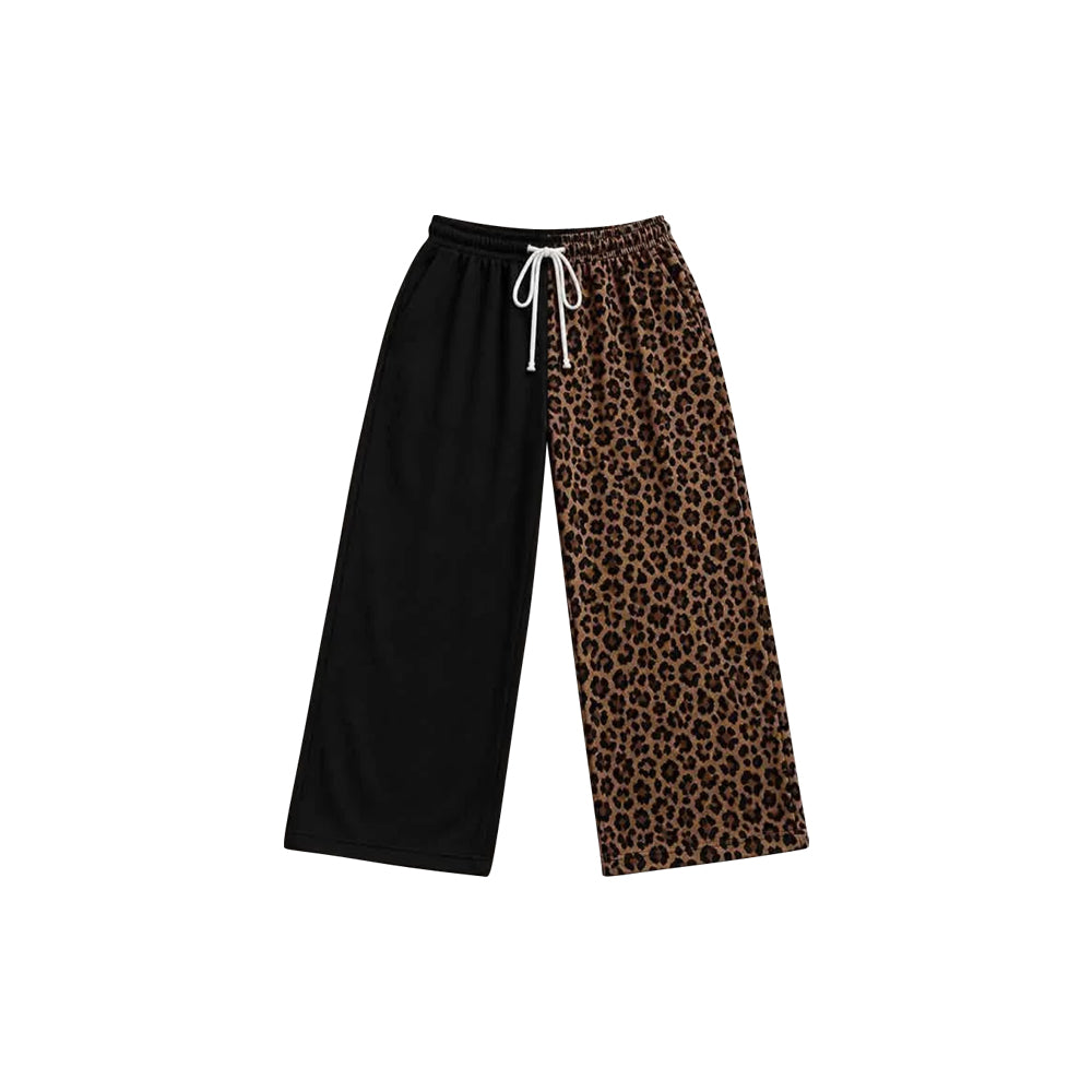 Black leopard print kids milk silk leggings pants preorder