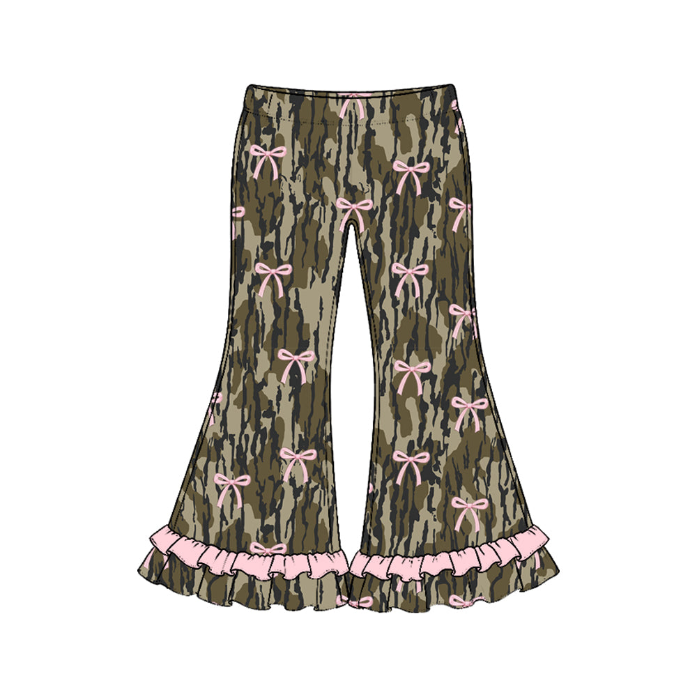 Pink bow camo kids leggings pants preorder