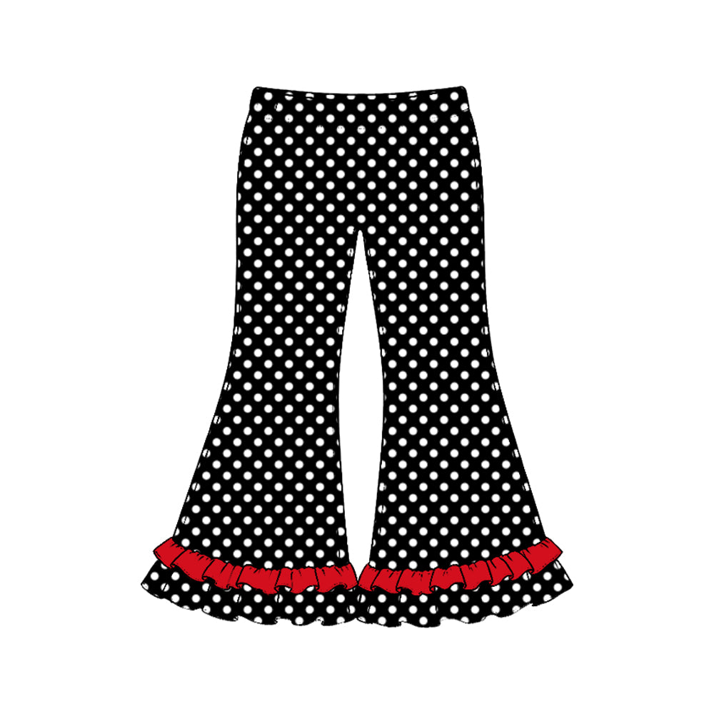 Black polka dots kids leggings pants preorder