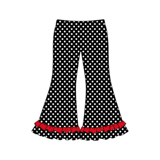 Black polka dots kids leggings pants preorder