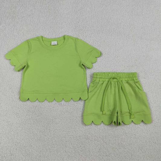 Lime green color toddle baby girls summer outfit
