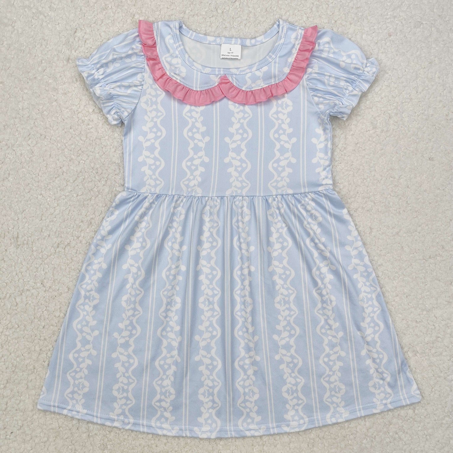 Blue floral baby girls boutique dress