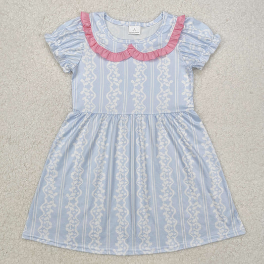 Blue floral baby girls boutique dress