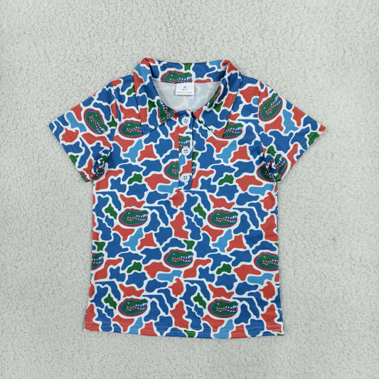 Team style boy short sleeve pullover top