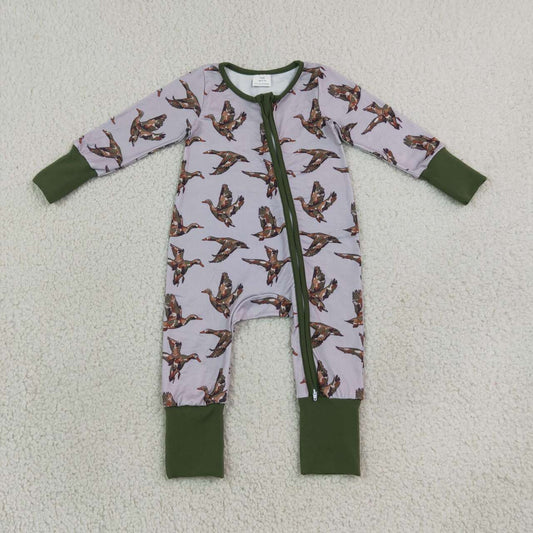 Toddle baby long sleeve mallard duck zip romper
