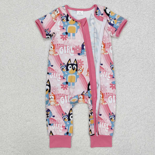 Daddys girls blue cartoon dog romper