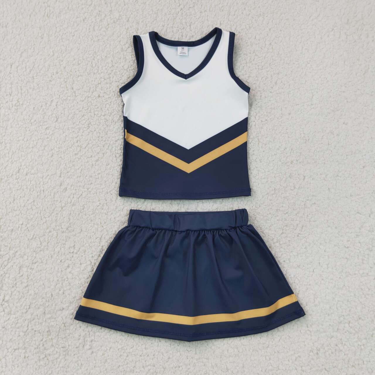 Dark blue top matching skorts girls summer yoga outfit