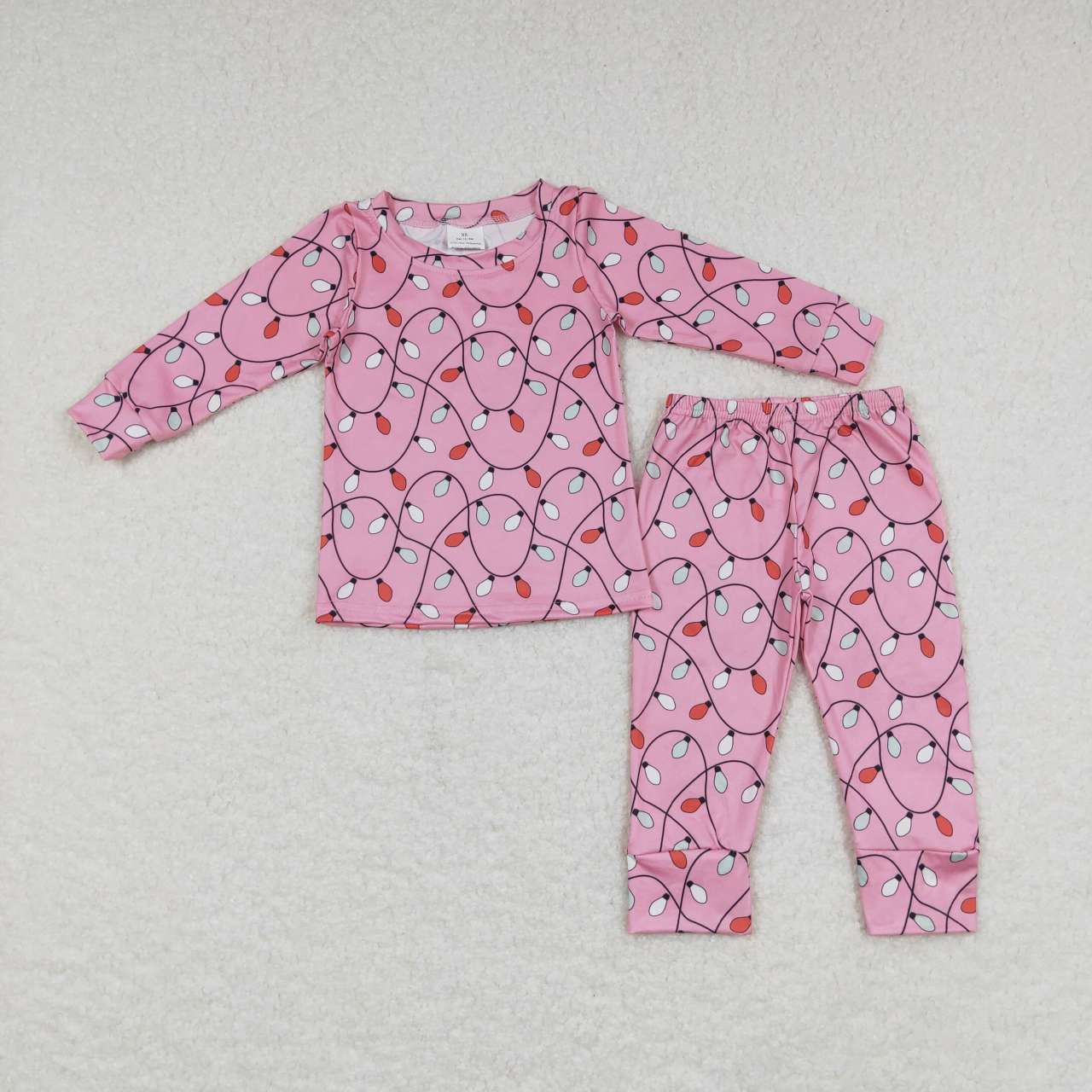Christmas light long sleeve pajama set