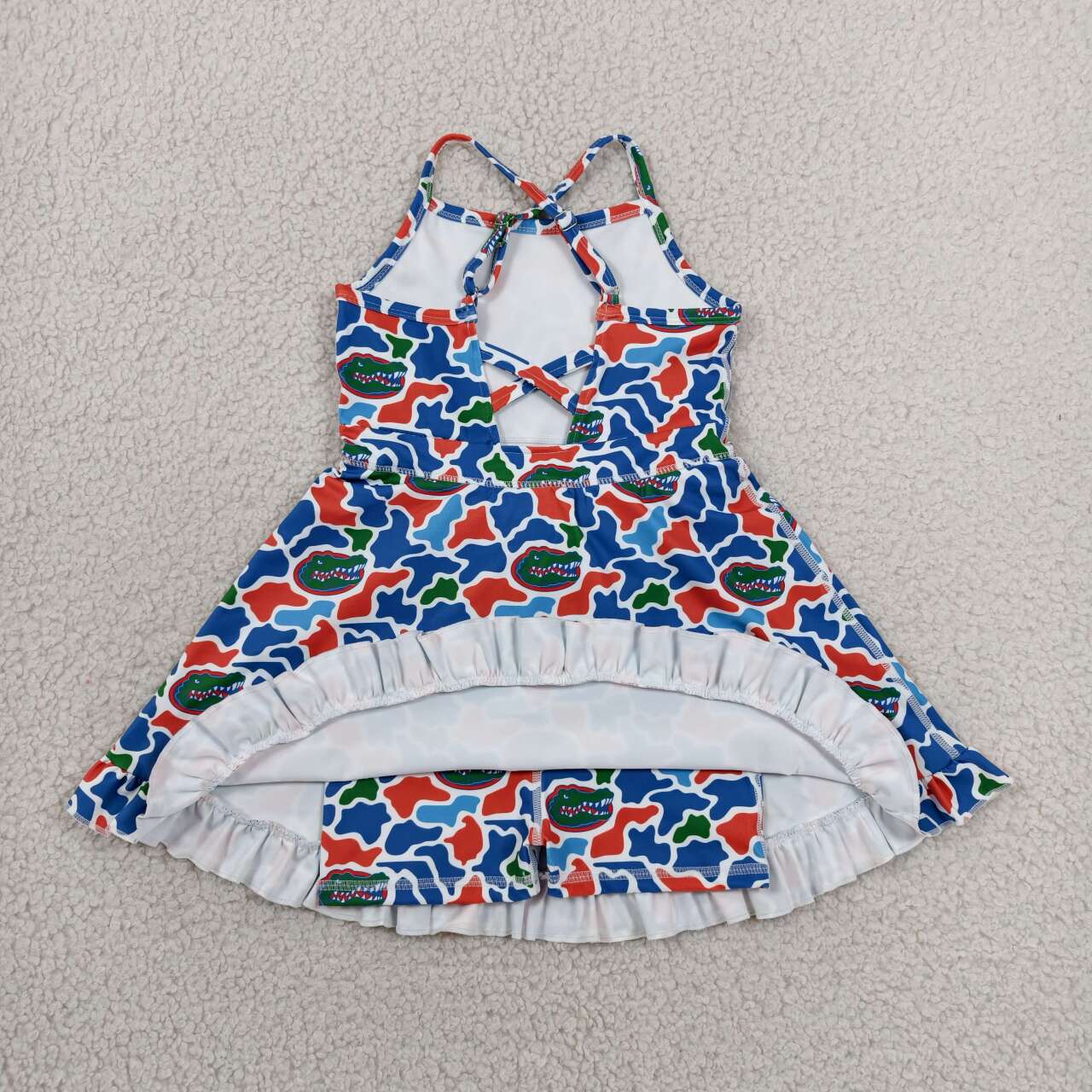 Team camo design girls summer active yoga dress