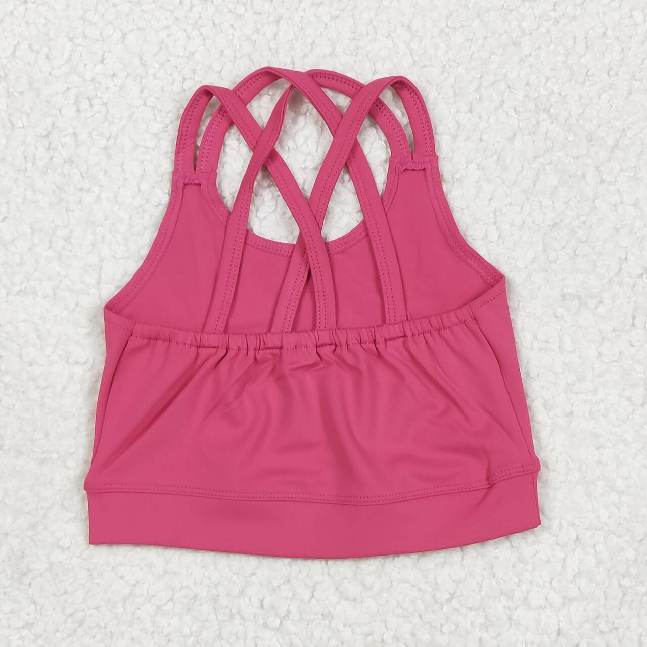 Baby Girls Hot Pink Active Wear Strappy Yoga Crop Top