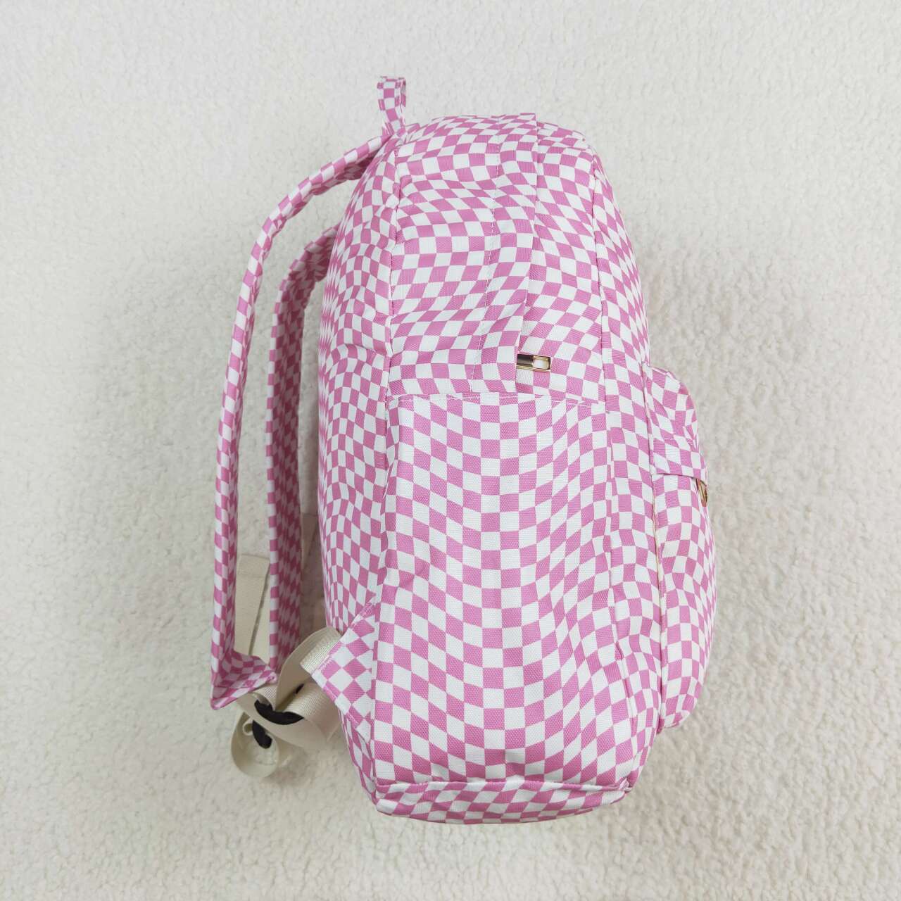 infant baby kids pink checkered mini backpack