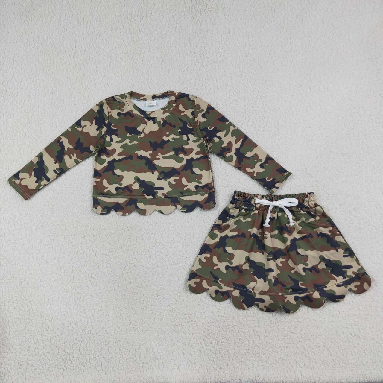 Black green Camo top matching skorts girls summer outfit