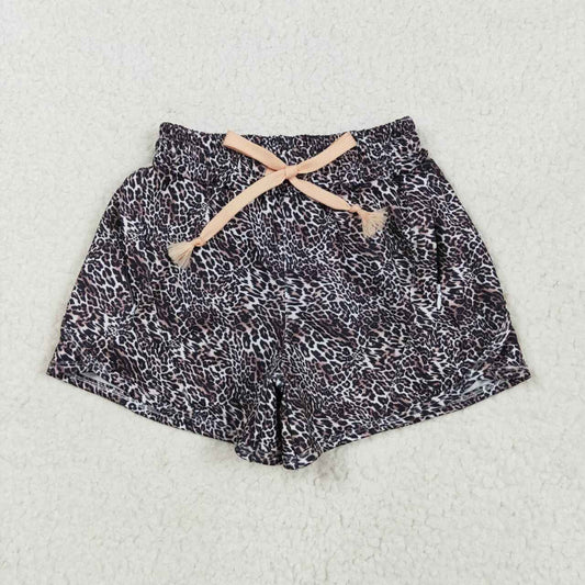Kids leopard summer yoga shorts