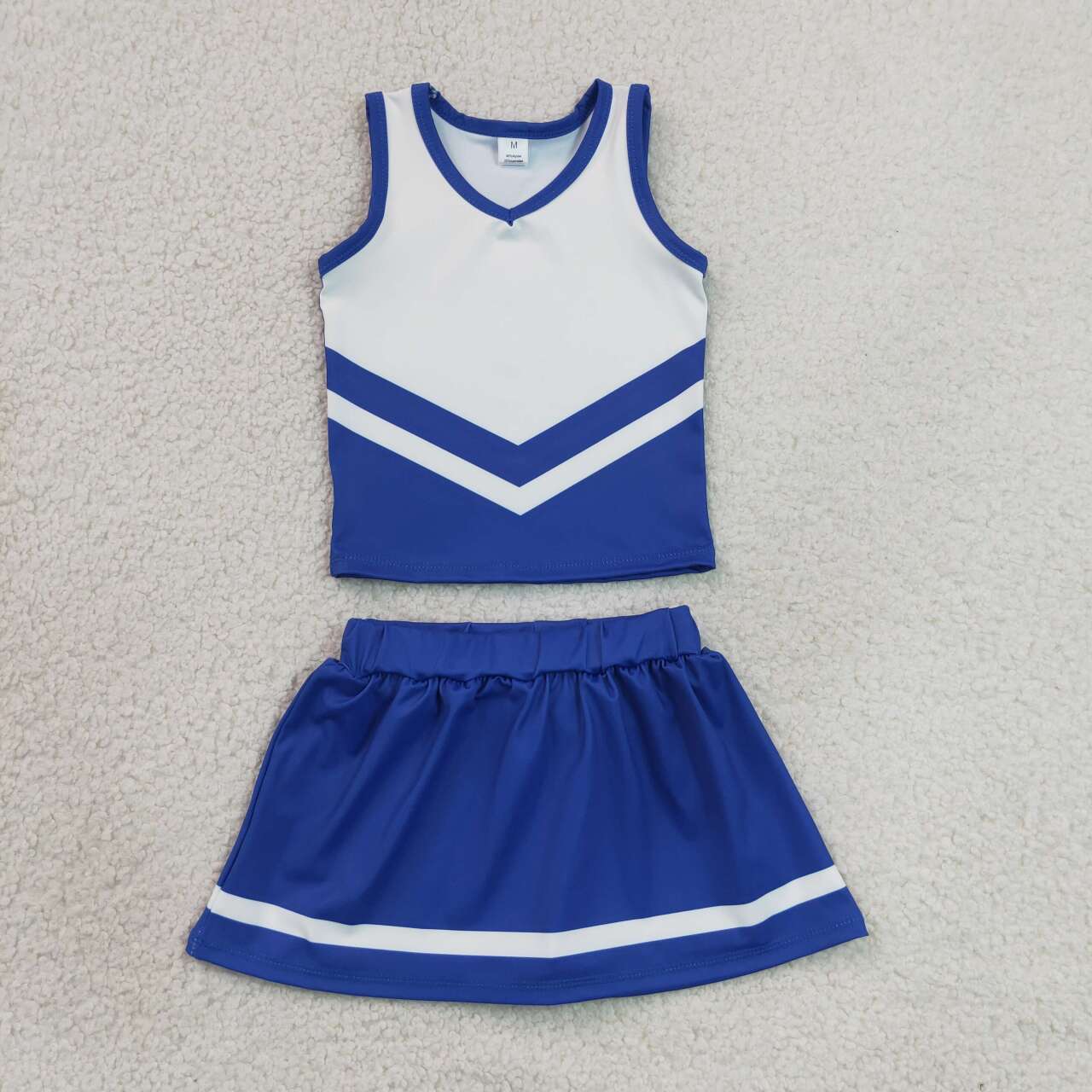 Blue top matching skorts girls summer yoga outfit