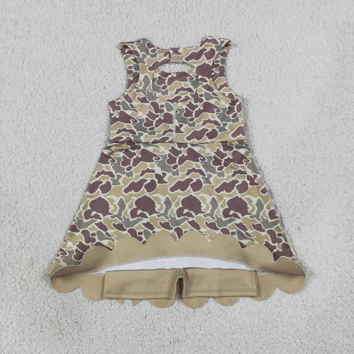 Khaki camo color girls summer yoga dress