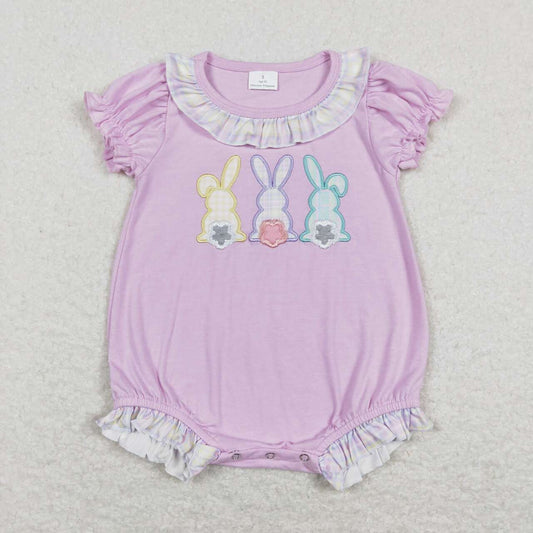 toddle girls three bunny Easter pink romper