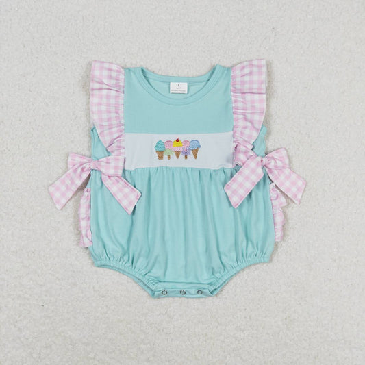 toddle baby girls summer boutique embroidery  romper