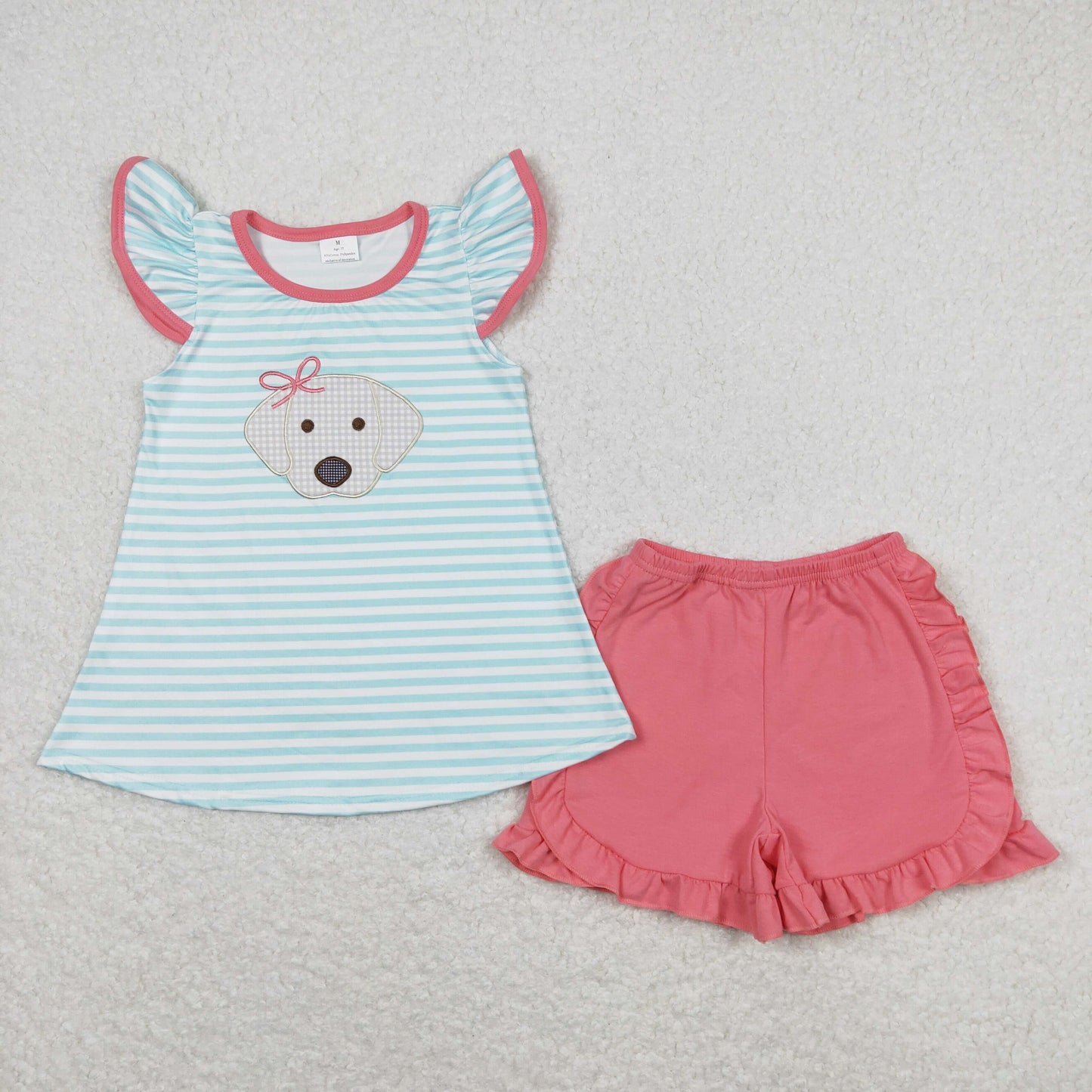 embroidery puppy dog baby girls clothes
