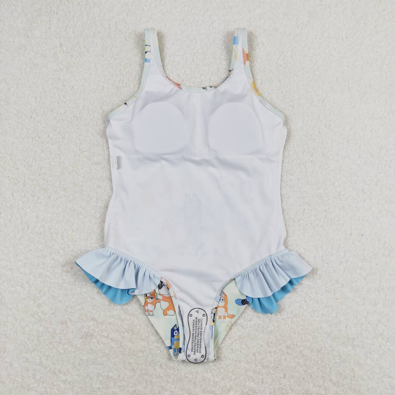 infant baby girls blue cartoon dog swimwear