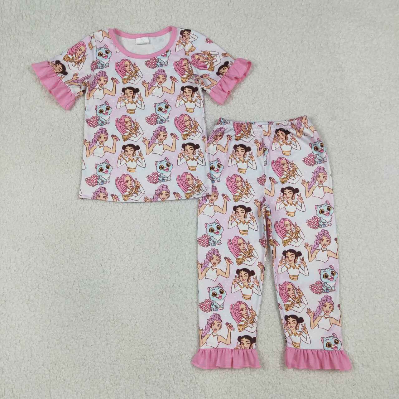Movie design top leggings kids girls pajama set