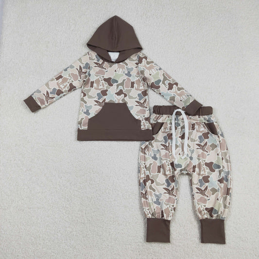Deer duck hoodie top matching pants kids long sleeve outfit