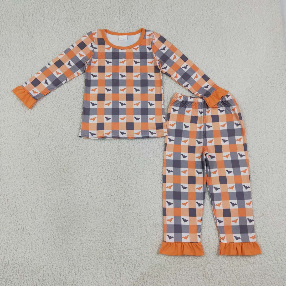 Long sleeve Halloween bat top matching pants girl wholesale factory price outfit