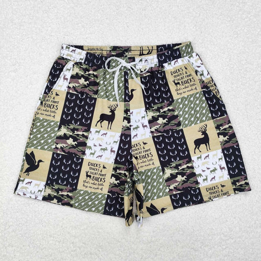 Adult man Hunting season deer duck summer swim trunks