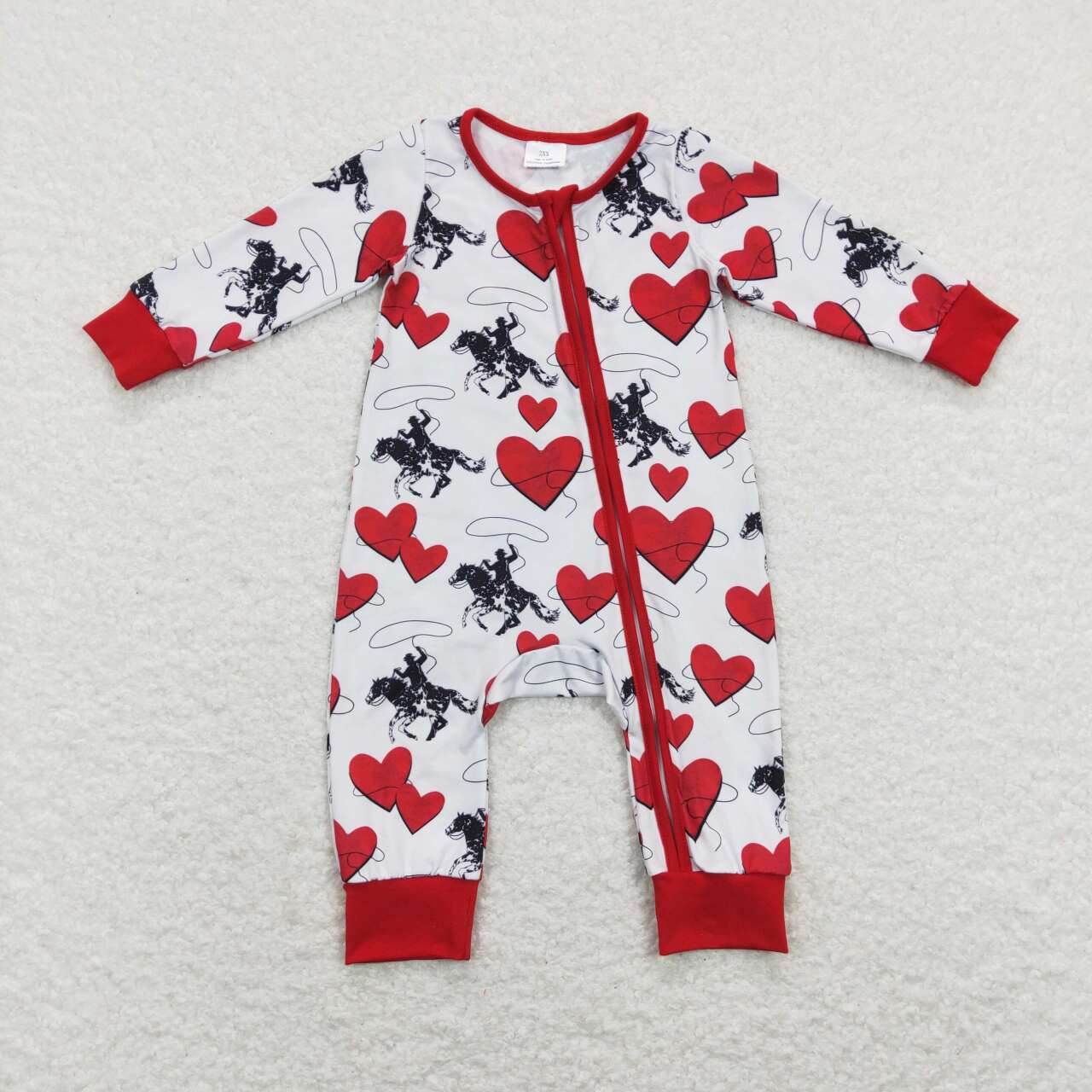 valentines heart cowgirl romper
