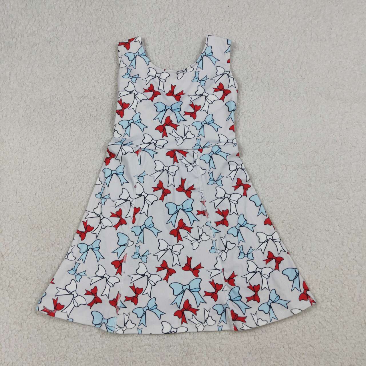 Toddle girls red blue bow design yoga dress
