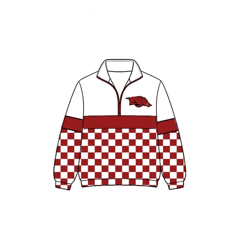 Kids custom team print long sleeve pullover top