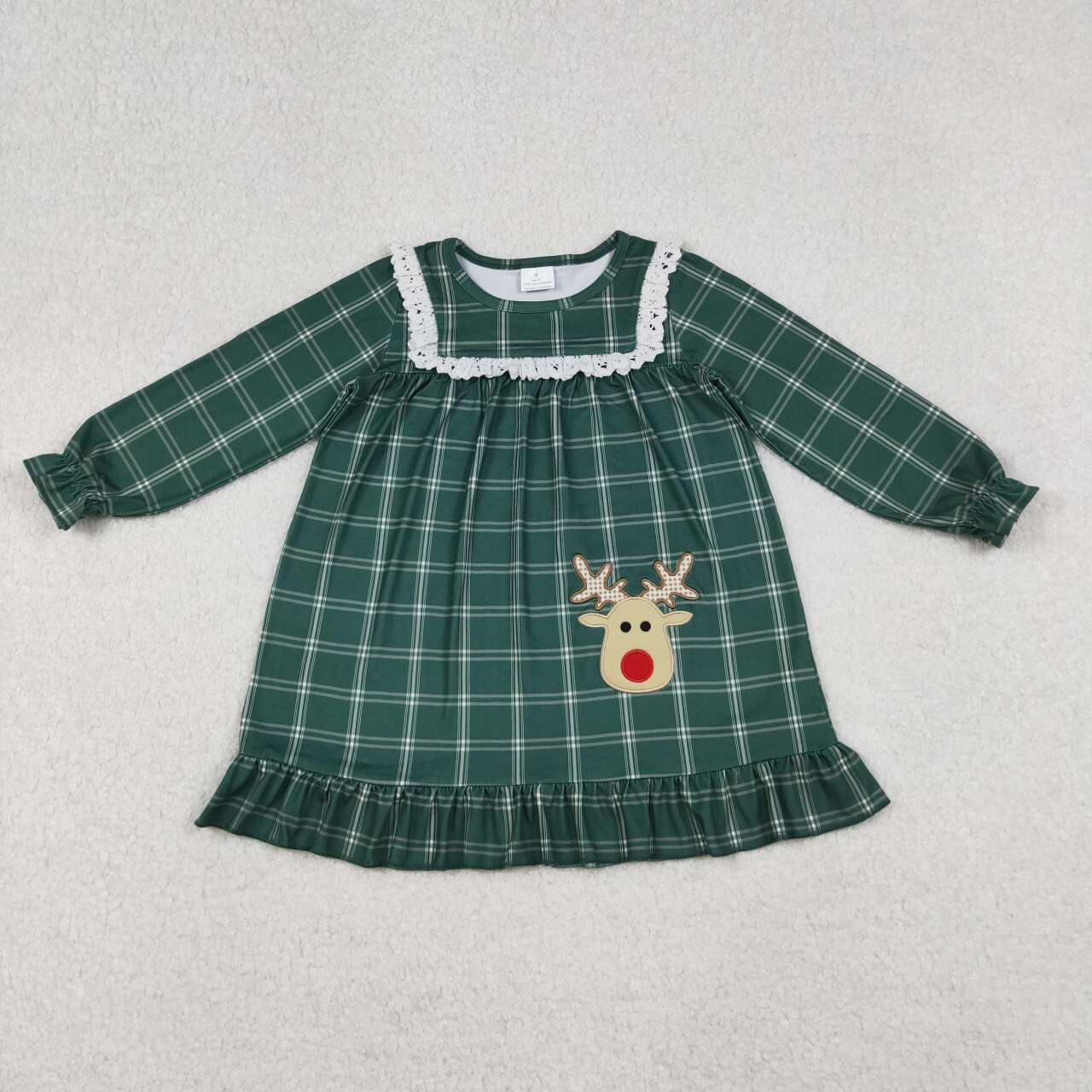 Adult wholesale embroidery christmas reindeer milk silk dress