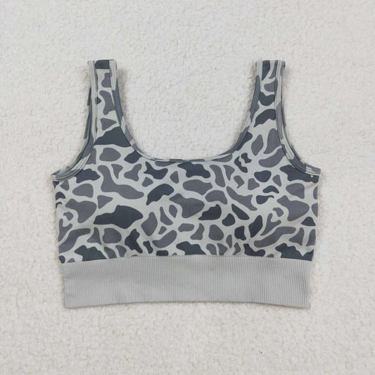 Adult women grey camo top