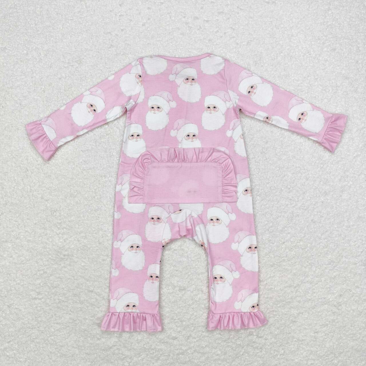 toddle baby girl christmas pink santa claus bamboo zip romper