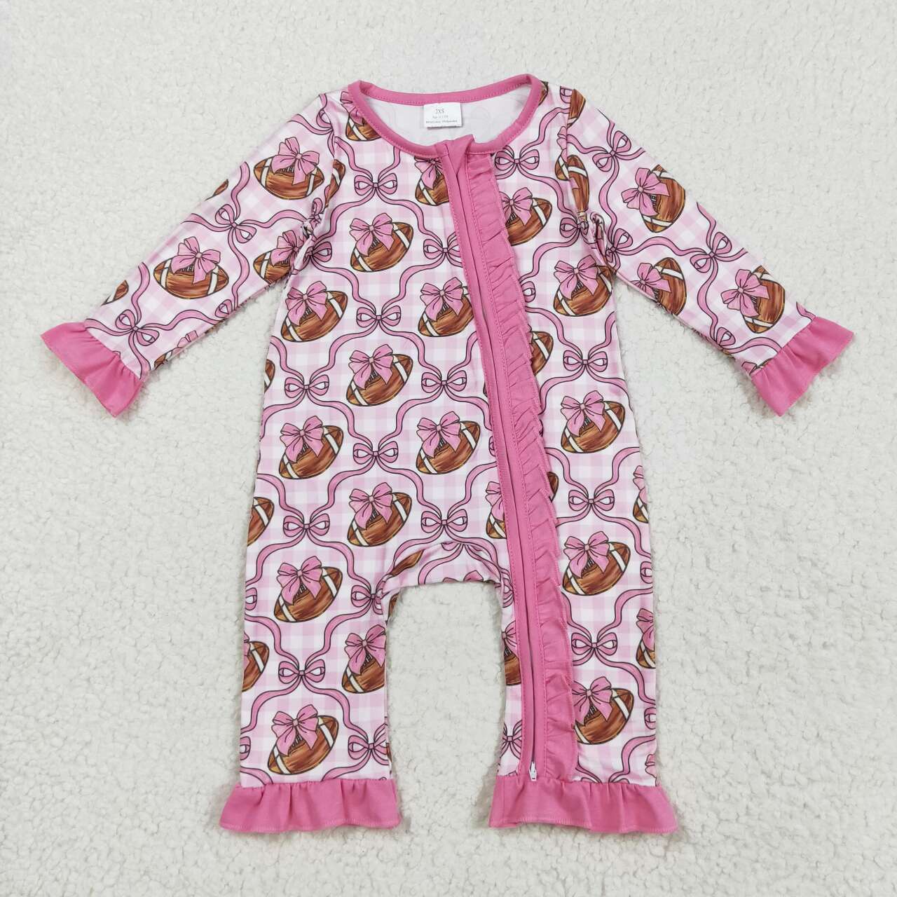 Toddle girls football design long sleeve romper