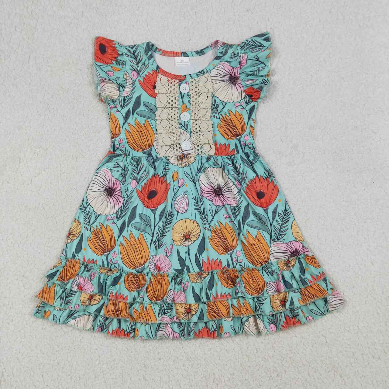 Flowers design toddle girls summer dress