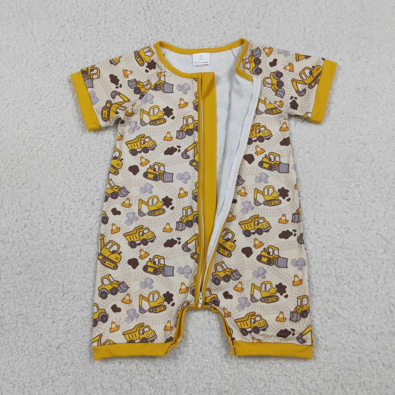 Toddle baby boy excavator design summer romper