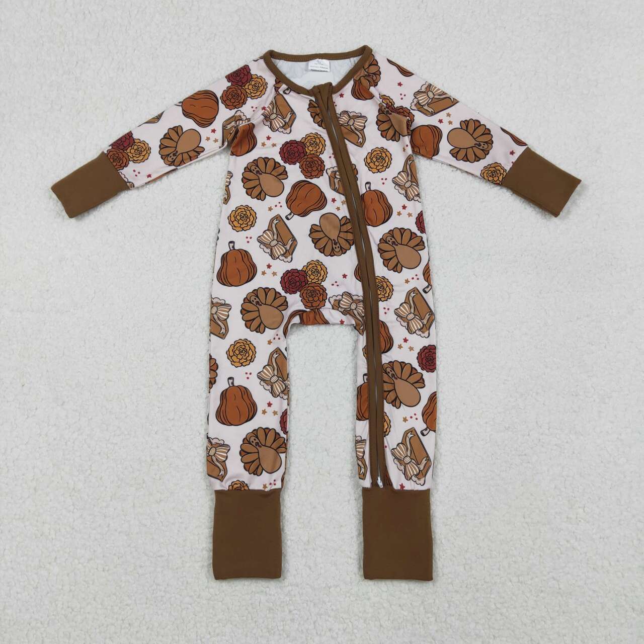 Thanksgiving turkey baby girl romper