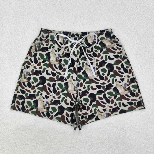 Adult man Hunting season camo duck summer swim trunks