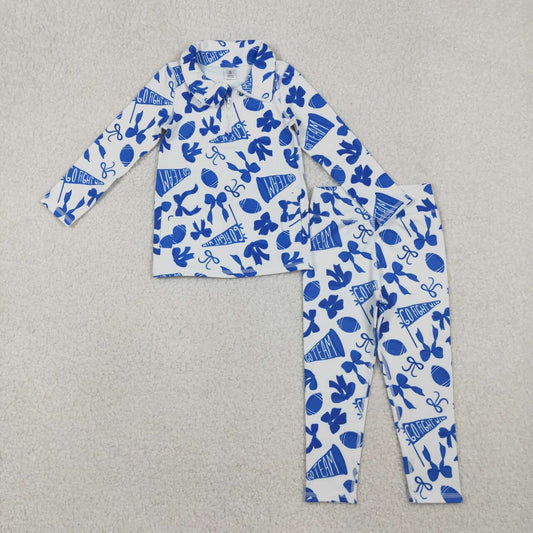 Football yoga pullover top matching pants girls outfit