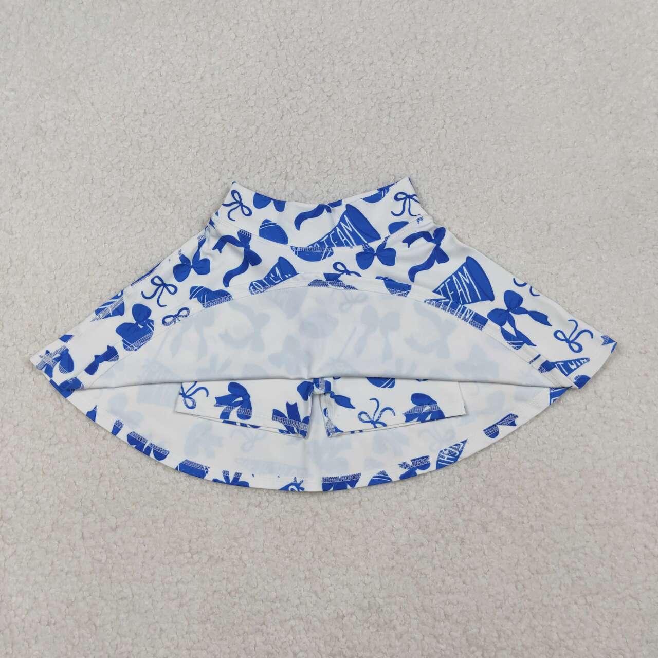 Blue football cheer design girls yoga skort