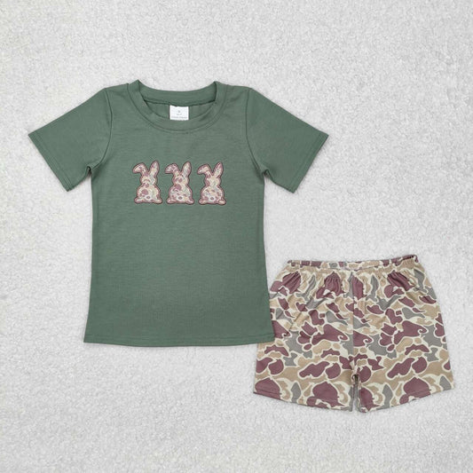 Embroidery Camo bunny baby boy Easter outfit
