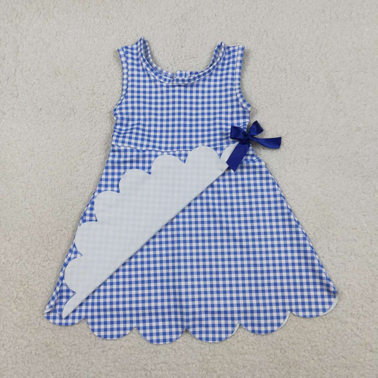 Light Blue plaid design toddle baby girls active wear yoga dress