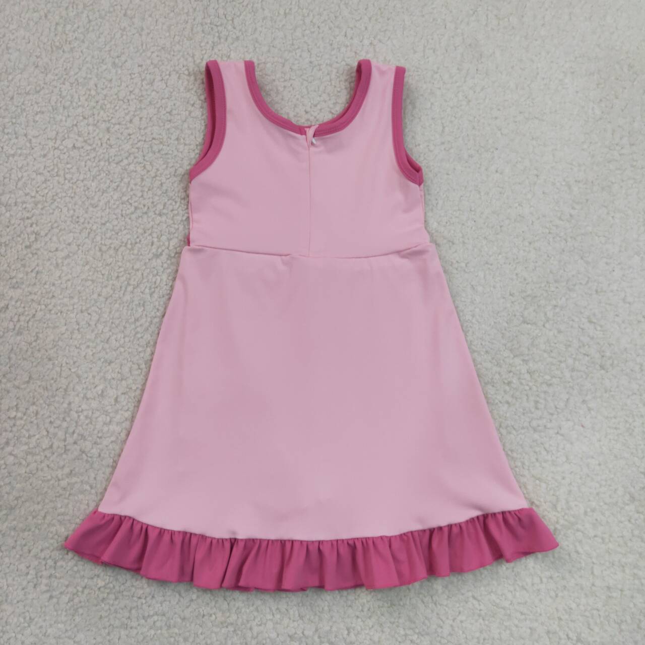 Hot pink color girls summer yoga dress