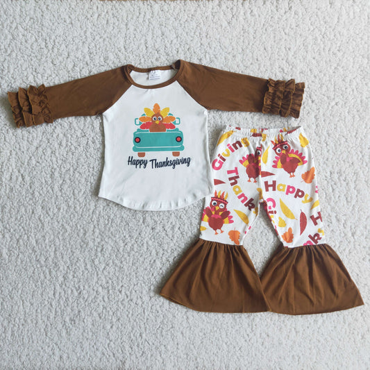 Baby girls thanksgiving clothing set